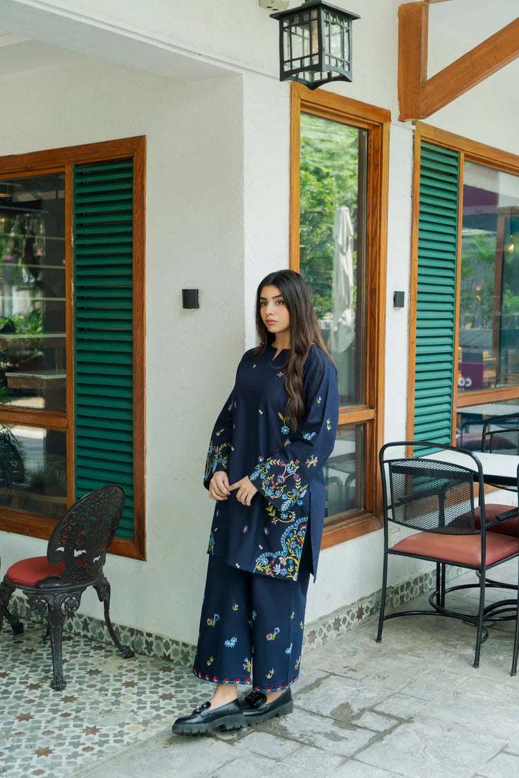 URGE-2PC DHANAK EMBROIDERED SHIRT WITH DHANAK EMBROIDRED TROUSER-ADR-136