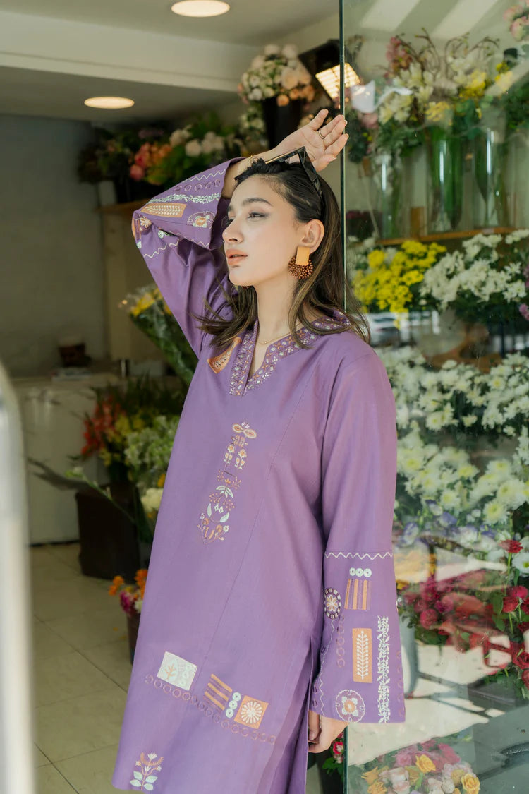 URGE-2PC DHANAK EMBROIDERED SHIRT WITH DHANAK EMBROIDRED TROUSER-ADR-137