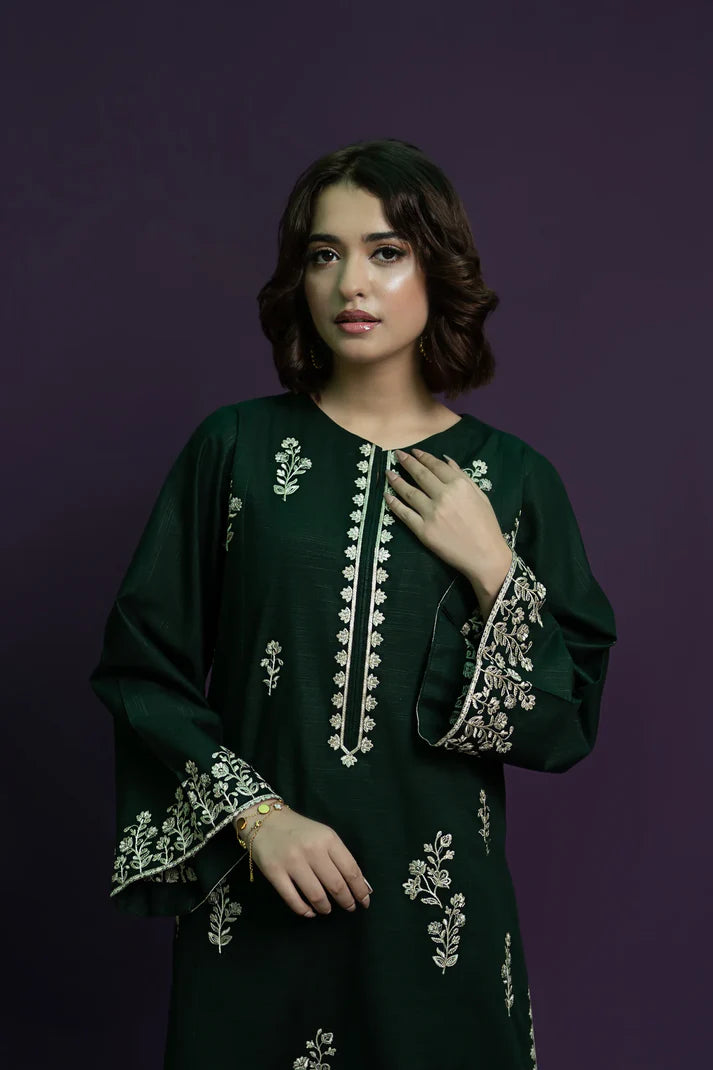 URGE - 2PC DHANAK EMBROIDERED SHIRT WITH DHANAK EMBROIDERED TROUSER-ADR-3369