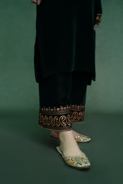 URGE - 2PC Velvet Heavy Embroidered Shirt With Velvet Heavy Embroidered Trouser -ADR-D20