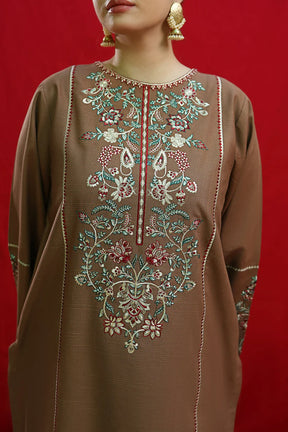 URGE-2PC DHANAK EMBROIDRED SHIRT WITH DHANAK EMBROIDRED TROUSER-ADR-3376