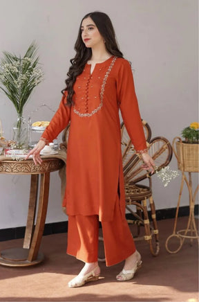 ASLING - 3PC DHANAK EMBROIDERED SHIRT DHANAK DUPATTA AND TROUSER-ADR-3185