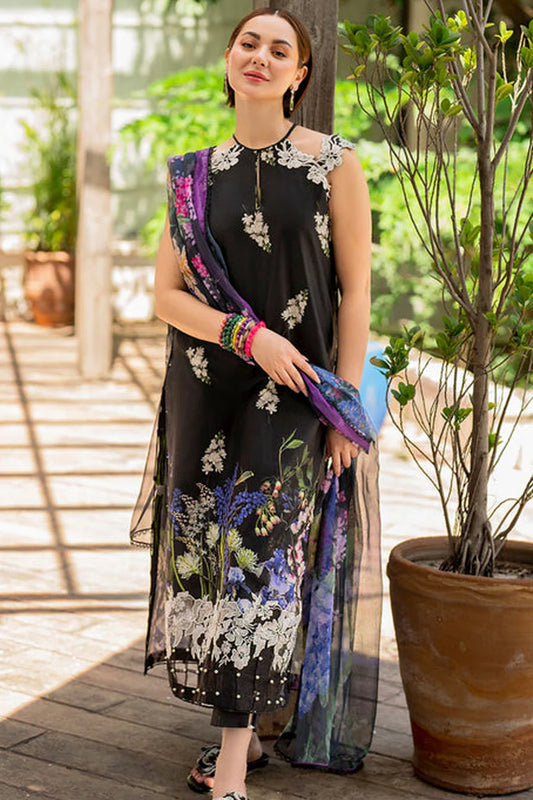 ASIFA NABEEL-3PC LAWN PRINT EMBROIDERED SHIRT WITH CHIFFON PRINT DUPATTA AND PRINT TROUSER-ADR-2515