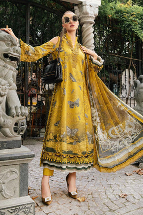 MARIA B- 3PC KARANDI PRINTED EMBROIDERED SHIRT WITH KARANDI PRINTED SHAWL AND KARANDI PRINTED TROUSER-ADR-3260