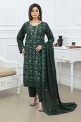 ADR 3PC VISCOUS EMBROIDRED SHIRT WITH VISCOUS EMBROIDRED SHAWL AND TROUSER-ADR