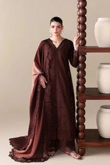 BATIK-3PC DHANAK EMBROIDERED SHIRT WITH WOOL PRINT EMBROIDERED SHAWL AND TROUSER -ADR-5176