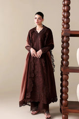 BATIK-3PC DHANAK EMBROIDERED SHIRT WITH WOOL PRINT EMBROIDERED SHAWL AND TROUSER -ADR-5176