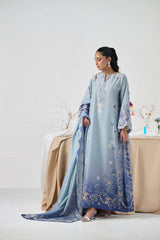 LULUSAR-3PC-SHAMOZE SILK PRINTED SHIRT SILK PRINTED DUPATTA AND SILK TROUSER-ADR-9009