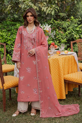 BATIK-3PC DHANAK EMBROIDERED SHIRT WITH CHIFFON EMB DUPATTA AND EMB TROUSER -ADR-5185