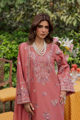 BATIK-3PC DHANAK EMBROIDERED SHIRT WITH CHIFFON EMB DUPATTA AND EMB TROUSER -ADR-5185