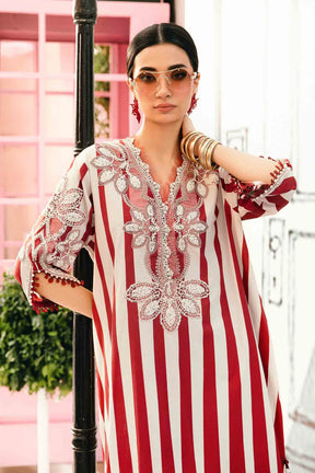 MARIA.B-3PC LAWN EMBROIDERED PRINTED SHIRT WITH CHIFFON PRINT DUPATTA AND PRINT TROUSER-ADR-
