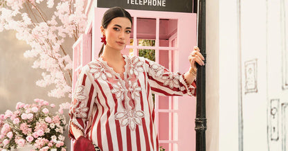 MARIA.B-3PC LAWN EMBROIDERED PRINTED SHIRT WITH CHIFFON PRINT DUPATTA AND PRINT TROUSER-ADR-2526