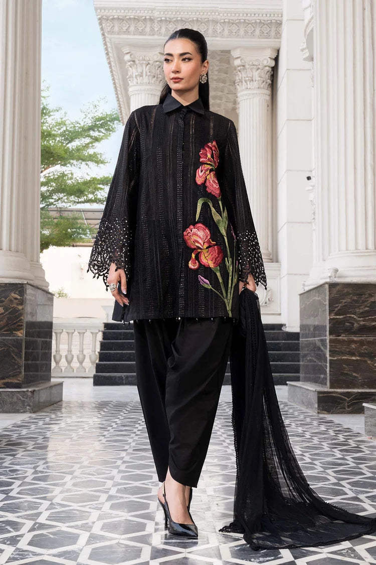 MARIA.B-3PC DHANAK EMBROIDERED SHIRT WITH CHIFFON EMBROIDERED DUPATTA AND TROUSER-ADR-5202