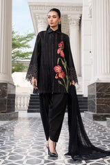 MARIA.B-3PC DHANAK EMBROIDERED SHIRT WITH CHIFFON EMBROIDERED DUPATTA AND TROUSER-ADR-5202