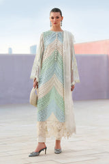 MARIA B-3PC LAWN MULTIPLE SHADES CHIKAN EMBROIDERED SHIRT WITH SELF JACQUARD EMBROIDERED DUPATTA AND EMB TROUSER-ADR-4836