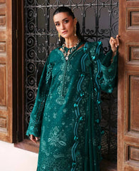 REPUBLIC WOMENSWEAR-3PC DHANAK EMBROIDERED SHIRT WITH DHANAK EMBROIDERED SHAWL AND TROUSER-ADR-5234