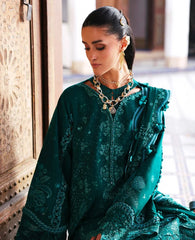 REPUBLIC WOMENSWEAR-3PC DHANAK EMBROIDERED SHIRT WITH DHANAK EMBROIDERED SHAWL AND TROUSER-ADR-5234