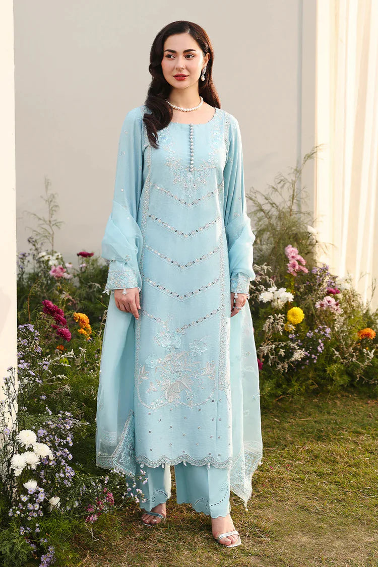 ASIM JOFA- 3PC LAWN EMBROIDERED SHIRT WITH ORGANZA EMBROIDERED DUPATTA AND TROUSER-ADR-4807