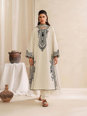 GARNET-3PC KHADDAR EMBROIDERED SHIRT WITH COURTRAI PRINTED SHAWL AND TROUSER-ADR-4307