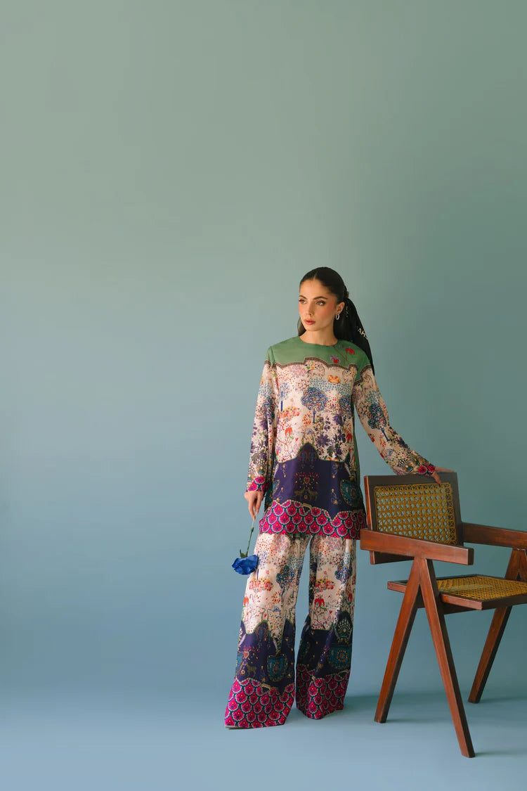 ADORE-2PC SHAMOZE SILK PRINTED SHIRT & SHAMOZE SILK PRINTED TROUSER-ADR-2005