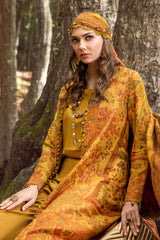 MARIA.B-3PC KARANDI EMBROIDERED SHIRT WITH COURTRAI PRINTED SHAWL AND TROUSER-ADR-4286