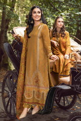 MARIA.B-3PC KARANDI EMBROIDERED SHIRT WITH COURTRAI PRINTED SHAWL AND TROUSER-ADR-4286