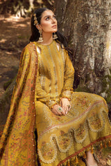 MARIA.B-3PC KARANDI EMBROIDERED SHIRT WITH COURTRAI PRINTED SHAWL AND TROUSER-ADR-4286