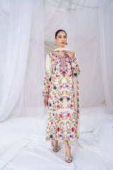 SAPPHIRE-3PC DHANAK EMBROIDERED SHIRT WITH BAMBER CHIFFON EMBROIDERED DUPATTA & TROUSER-ADR-4299