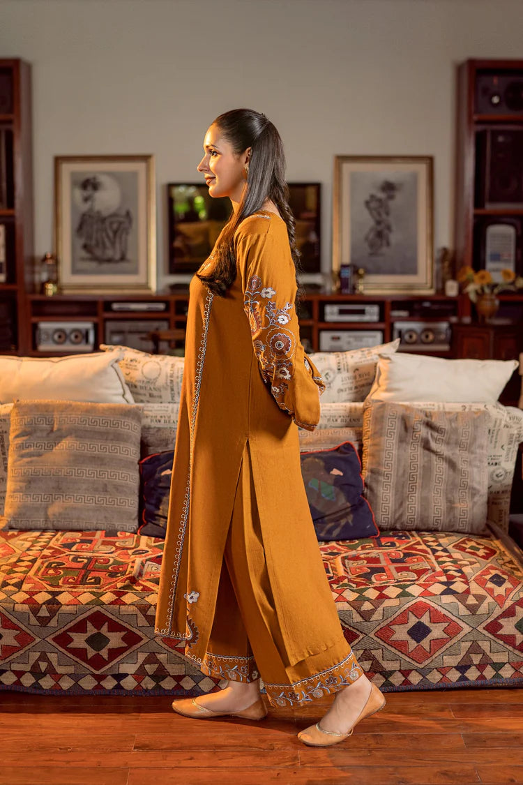 URGE-2PC DHANAK EMBROIDERED SHIRT AND EMBROIDRED SLEEVES-ADR-134