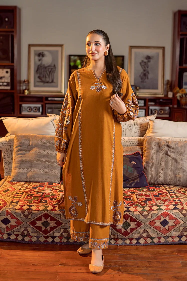 URGE-2PC DHANAK EMBROIDERED SHIRT AND EMBROIDRED SLEEVES-ADR-134