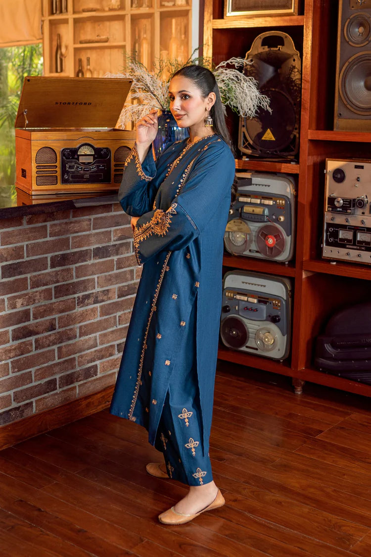 URGE-2PC DHANAK EMBROIDERED SHIRT AND EMBROIDRED SLEEVES-ADR-133