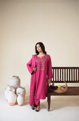 ASLING-3PC DHANAK EMBROIDERED SHIRT WITH DHANAK EMBROIDERED SHAWL AND TROUSER-ADR-4420