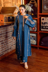 URGE-2PIECE DHANAK EMBROIDERED SHIRT WITH DHANAK EMB SLEEVES-ADR-15030