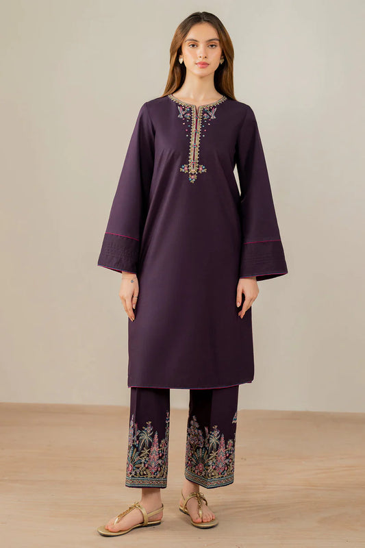 JAZMIN-2PC DHANAK EMBROIDERED SHIRT & EMBROIDERED TROUSER-ADR-111