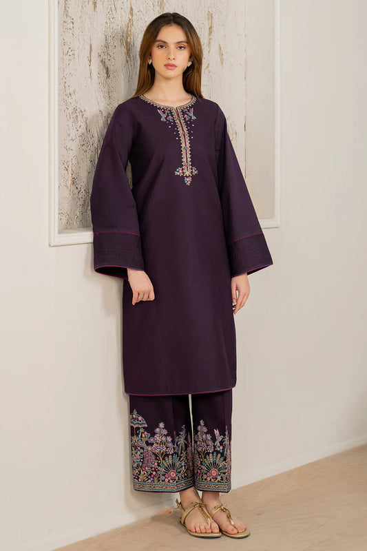 JAZMIN-2PC DHANAK EMBROIDERED SHIRT & EMBROIDERED TROUSER-ADR-111