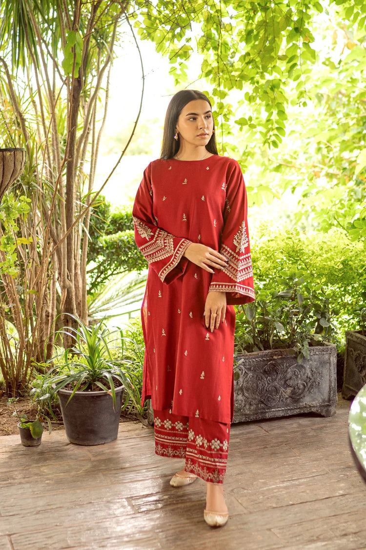 URGE-2PC DHANAK EMBROIDERED SHIRT AND EMBROIDRED TROUSER-ADR-131