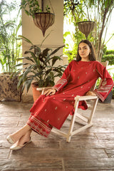 URGE-2PC DHANAK EMBROIDERED SHIRT AND EMBROIDRED TROUSER-ADR-131