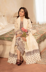 ZARA SHAHJAHAN-3PC DHANAK EMBROIDERED SHIRT WITH DHANAK EMBROIDERED SHAWL AND EMB TROUSER-ADR-5153