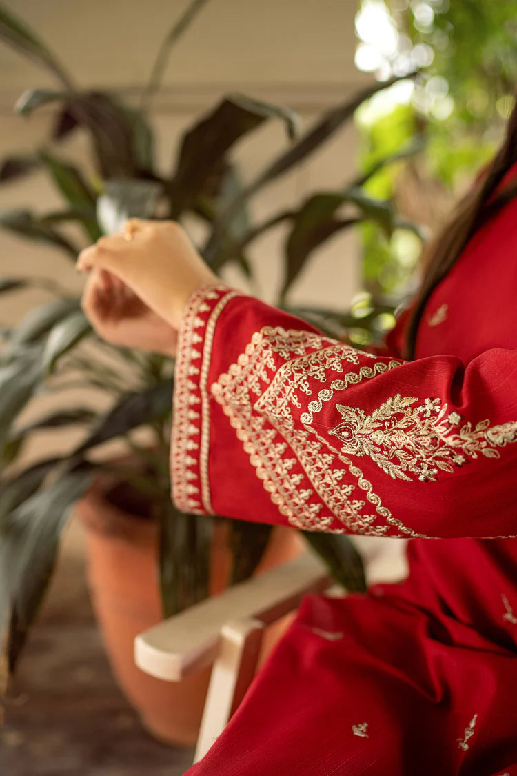 URGE-2PC DHANAK EMBROIDERED SHIRT AND EMBROIDRED TROUSER-ADR-131