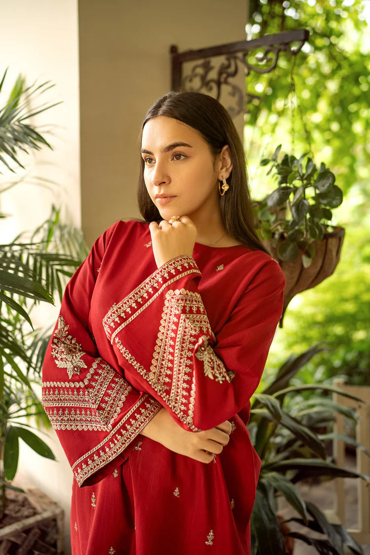 URGE-2PC DHANAK EMBROIDERED SHIRT AND EMBROIDRED TROUSER-ADR-131