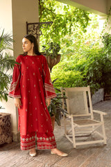 URGE-2PC DHANAK EMBROIDERED SHIRT AND EMBROIDRED TROUSER-ADR-131