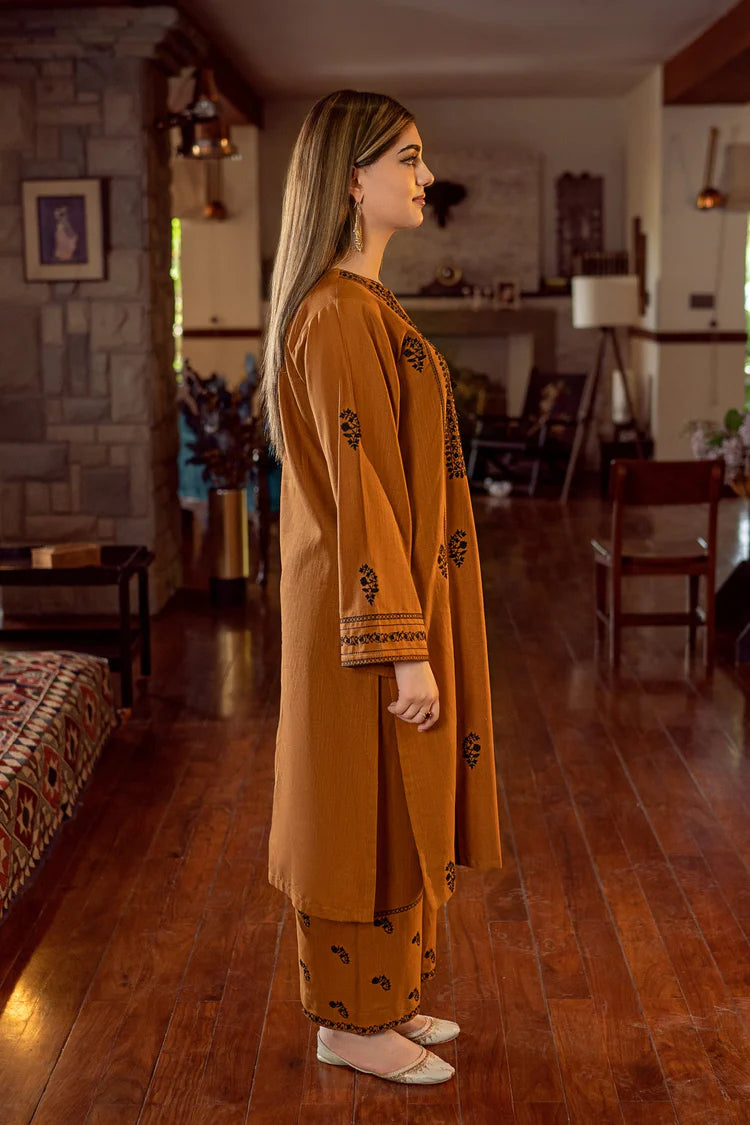 URGE-2PC DHANAK EMBROIDERED SHIRT AND EMBROIDRED TROUSER-ADR-135