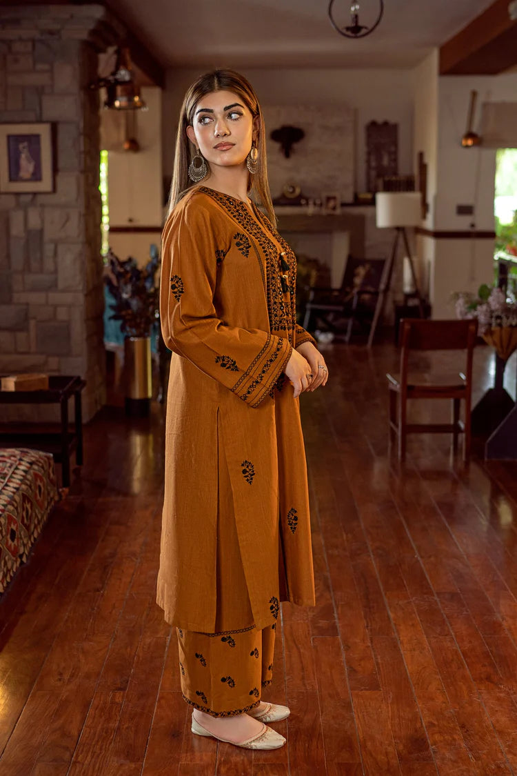 URGE-2PC DHANAK EMBROIDERED SHIRT AND EMBROIDRED TROUSER-ADR-135