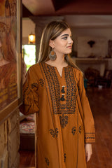 URGE-2PC DHANAK EMBROIDERED SHIRT AND EMBROIDRED TROUSER-ADR-135