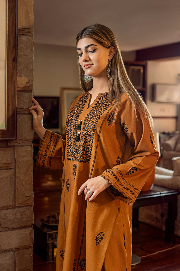 URGE-2PC DHANAK EMBROIDERED SHIRT AND EMBROIDRED TROUSER-ADR-135