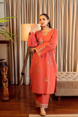URGE-2PC DHANAK EMBROIDERED SHIRT AND EMBROIDRED SLEEVES-ADR-130