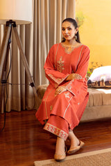 URGE-2PC DHANAK EMBROIDERED SHIRT AND EMBROIDRED SLEEVES-ADR-130