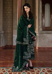 SAPPHIRE-3PC DHANAK EMBROIDERED SHIRT WITH DHANAK EMBROIDERED SHAWL AND EMB TROUSER-ADR-5044