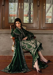 SAPPHIRE-3PC DHANAK EMBROIDERED SHIRT WITH DHANAK EMBROIDERED SHAWL AND EMB TROUSER-ADR-5044