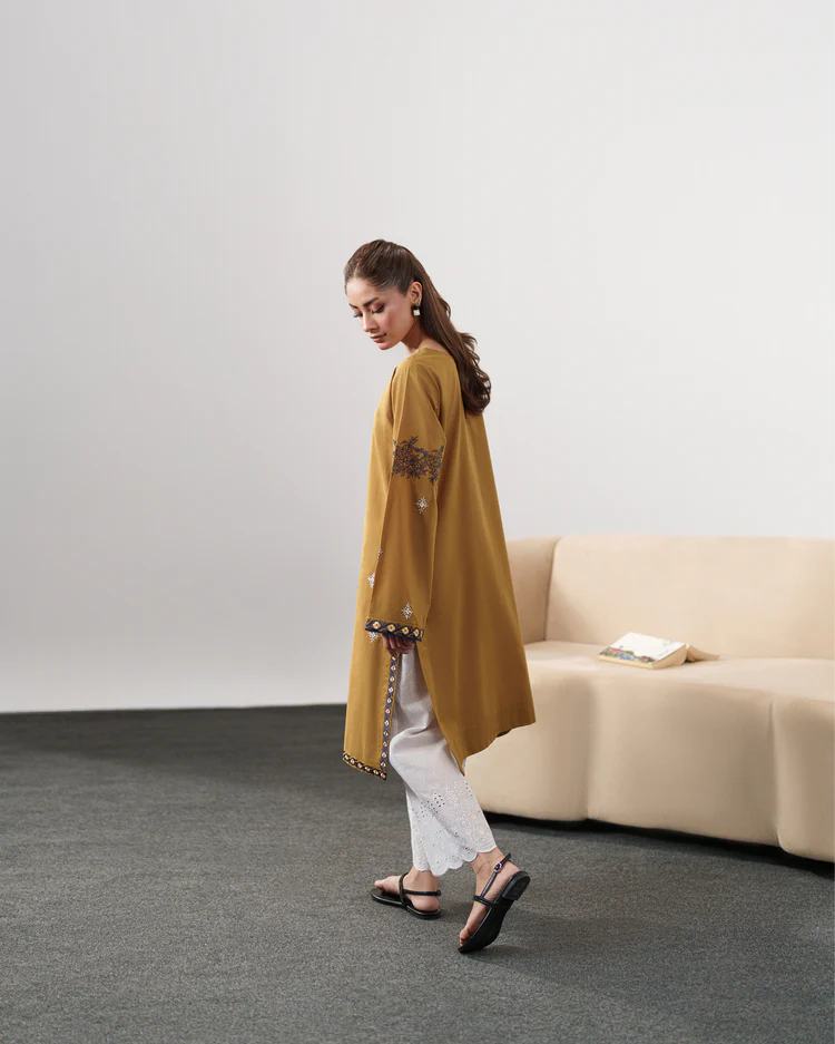 IZEL-3PC DHANAK EMBROIDERED SHIRT WITH DHANAK SHAWL AND EMB TROUSER-ADR-4335